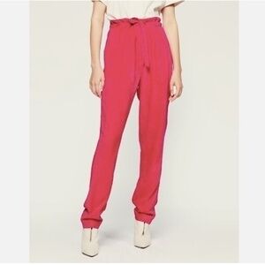 Isabel Marant Hot Pink High Waist Pantalon Vilardo Corduroy Pants 34 Nwt